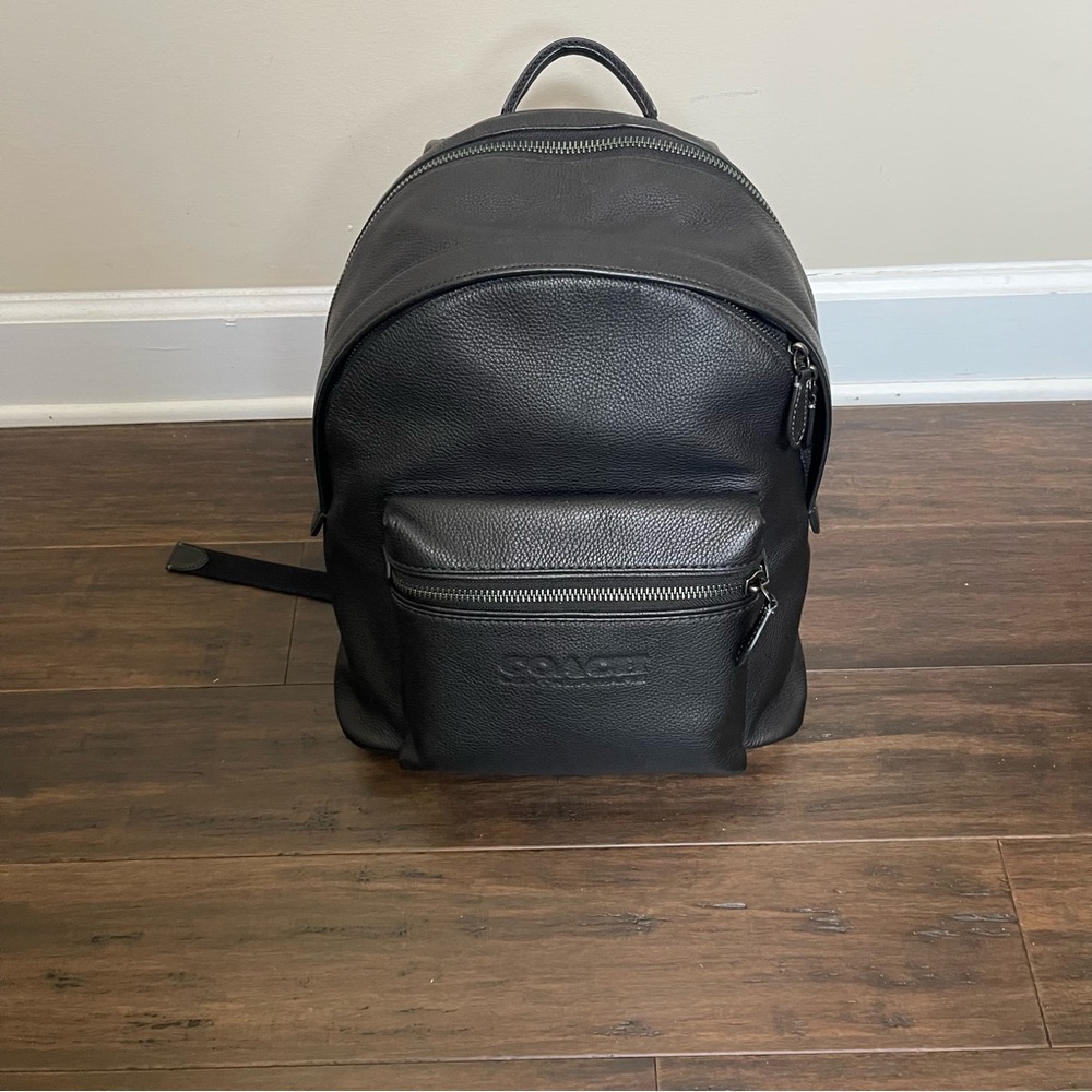 Coach Charter Navy Blue Pebble Chunky Leather Backpack